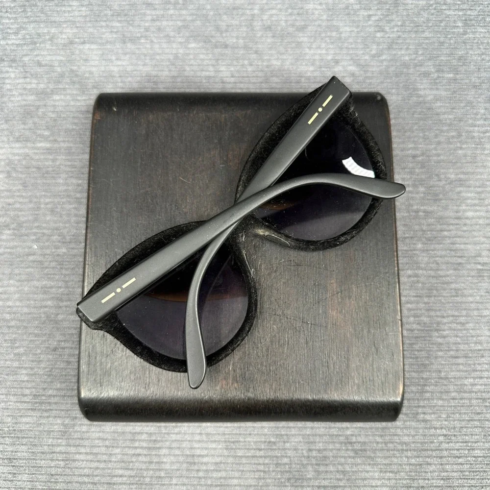 Italia Independent Black Velvet Cat Eye Sunglasses Made in Italy 092V/009 Y2k